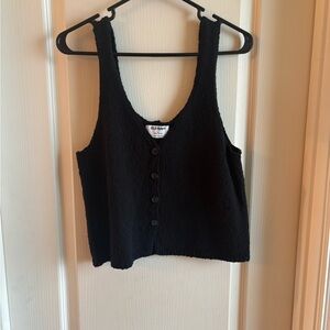 Old Navy Black Cotton Sweater Vest Top